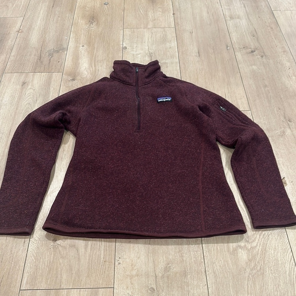 Patagonia burgundy girls jacket better sweater pullover 12